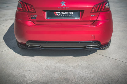 Mittlerer Diffusor Heck Ansatz für Peugeot 308 GT Mk2 Facelift schwarz matt