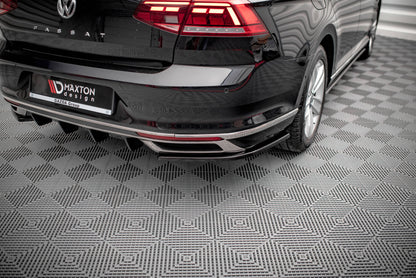 Heck Ansatz Flaps Diffusor für Volkswagen Passat B8 Facelift schwarz matt