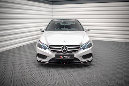 Front Ansatz V.1 für Mercedes-Benz E AMG-Line Limousine W212 Facelift schwarz Hochglanz