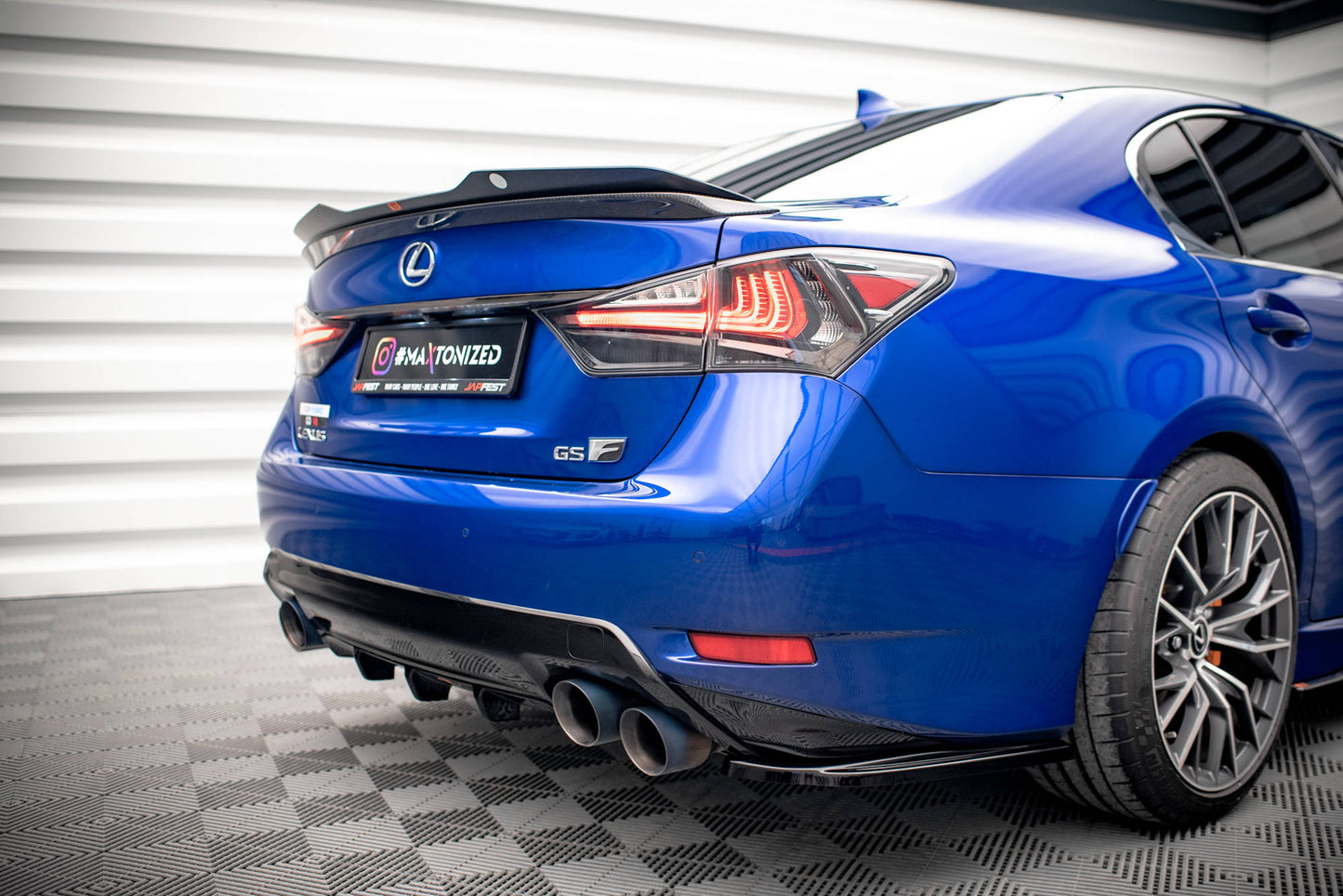 Diffusor Heck Ansatz für Lexus GS F Mk4 Facelift schwarz matt