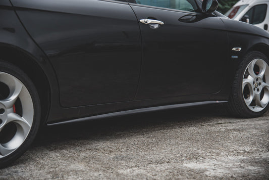 Seitenschweller Ansatz für Alfa Romeo 156 Facelift schwarz matt