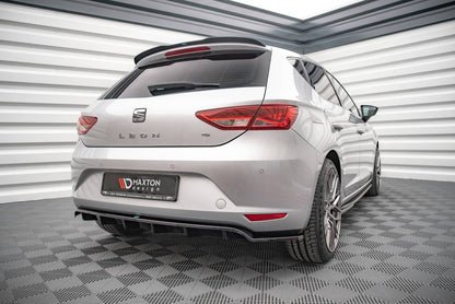 Mittlerer Diffusor Heck Ansatz DTM Look für Seat Leon Hatchback Mk3 Carbon Look
