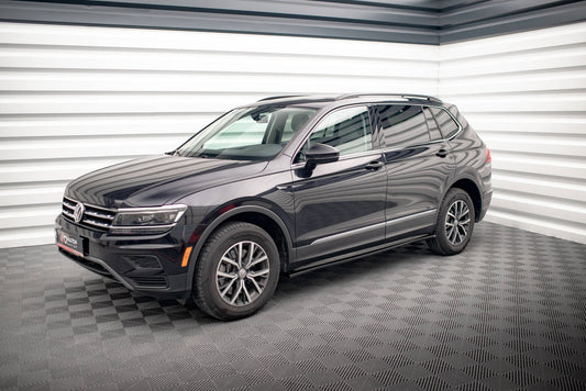 Seitenschweller Ansatz für Volkswagen Tiguan Allspace Mk2 schwarz matt
