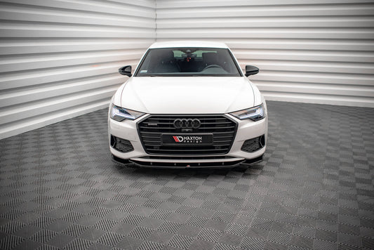 Front Ansatz V.1 für Audi A6 C8 schwarz Hochglanz
