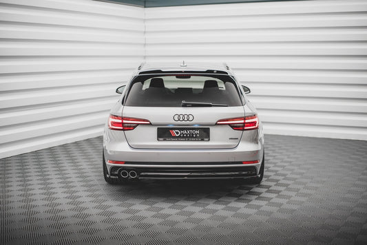 Heck Ansatz Flaps Diffusor V.2 für Audi A4 S-Line B9 schwarz matt
