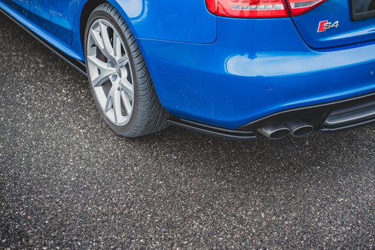 Heck Ansatz Flaps Diffusor für Audi S4 / A4 S-Line B8 Limousine schwarz matt