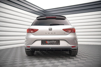 Mittlerer Diffusor Heck Ansatz DTM Look für Seat Leon Hatchback Mk3 Carbon Look