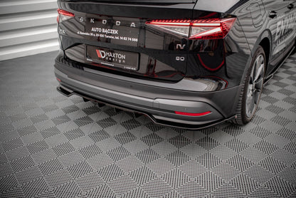 Mittlerer Diffusor Heck Ansatz DTM Look für Skoda Enyaq iV schwarz Hochglanz