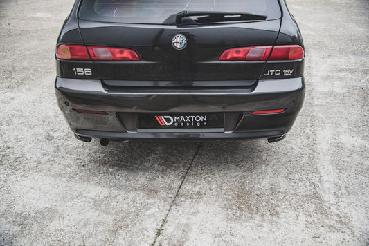 Heck Ansatz Flaps Diffusor für Alfa Romeo 156 SW Facelift schwarz Hochglanz