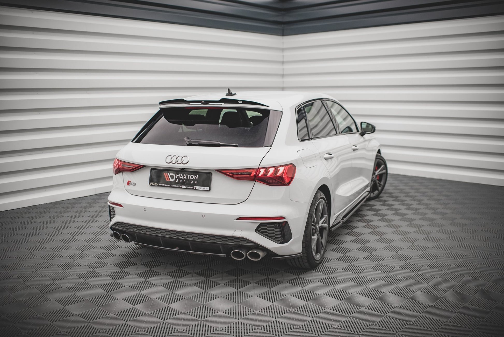 Spoiler CAP V.2 für Audi RS3 / S3 / A3 S-Line Sportback 8Y schwarz matt