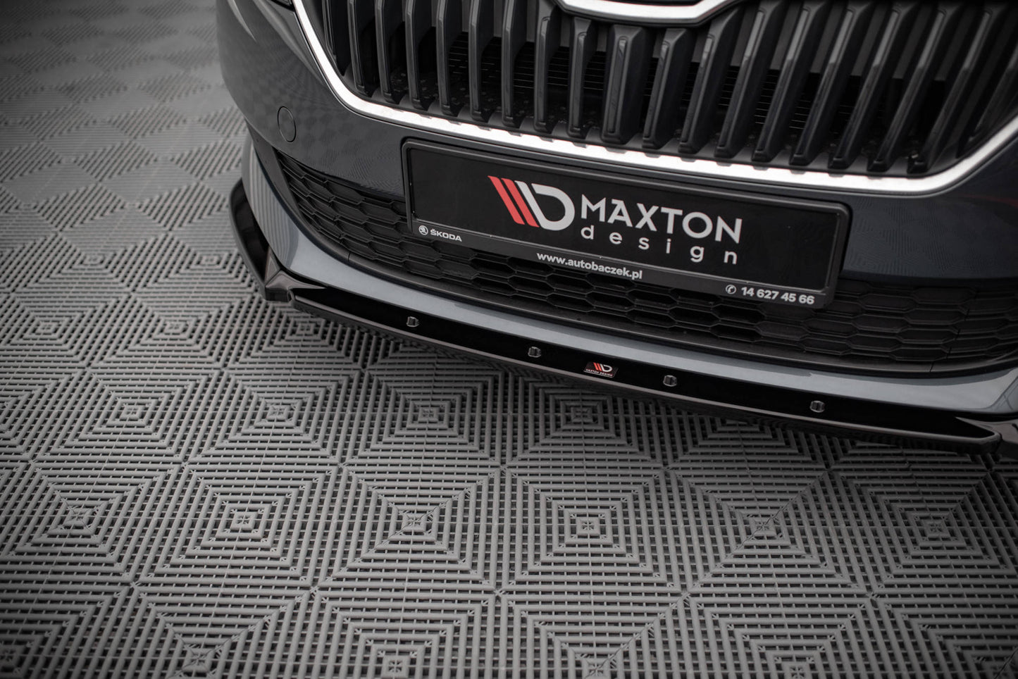 Front Ansatz für Skoda Fabia Mk3 Facelift schwarz matt
