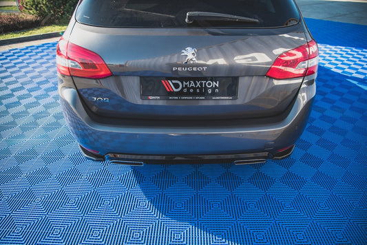 Heck Ansatz Flaps Diffusor für Peugeot 308 SW Mk2 Facelift schwarz matt