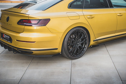 Robuste Racing Diffusor Heck Ansatz +Flaps für Volkswagen Arteon R-Line schwarz Hochglanz