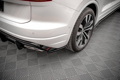 Heck Ansatz Flaps Diffusor für Volkswagen Touareg R-line Mk3 schwarz Hochglanz