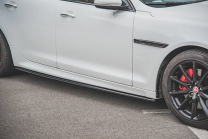 Seitenschweller Ansatz für Jaguar XJ X351 schwarz Hochglanz