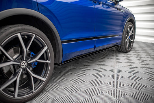 Seitenschweller Ansatz für Volkswagen Tiguan R / R-Line Mk2 Facelift schwarz matt