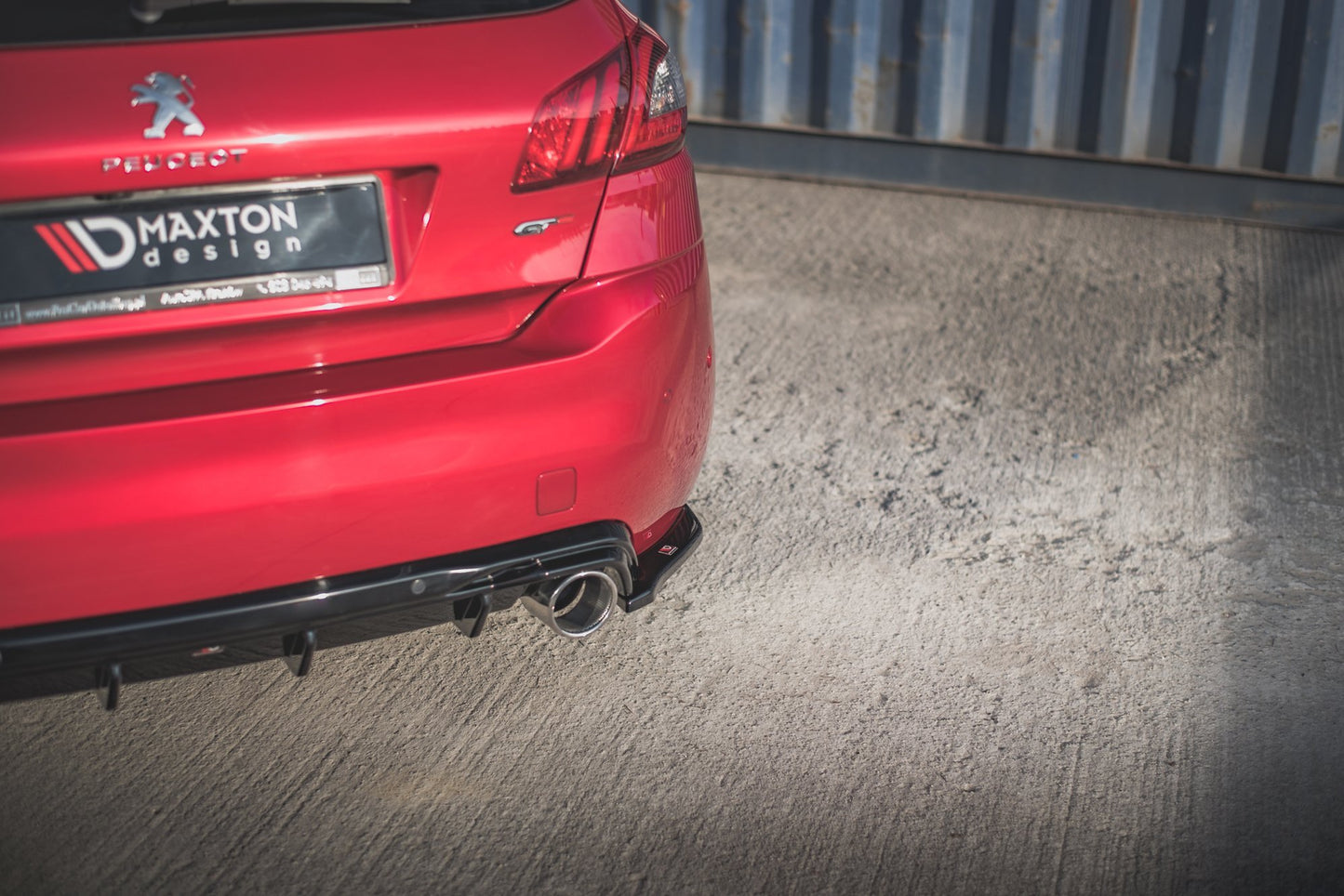 Heck Ansatz Flaps Diffusor für Peugeot 308 GT Mk2 Facelift schwarz matt