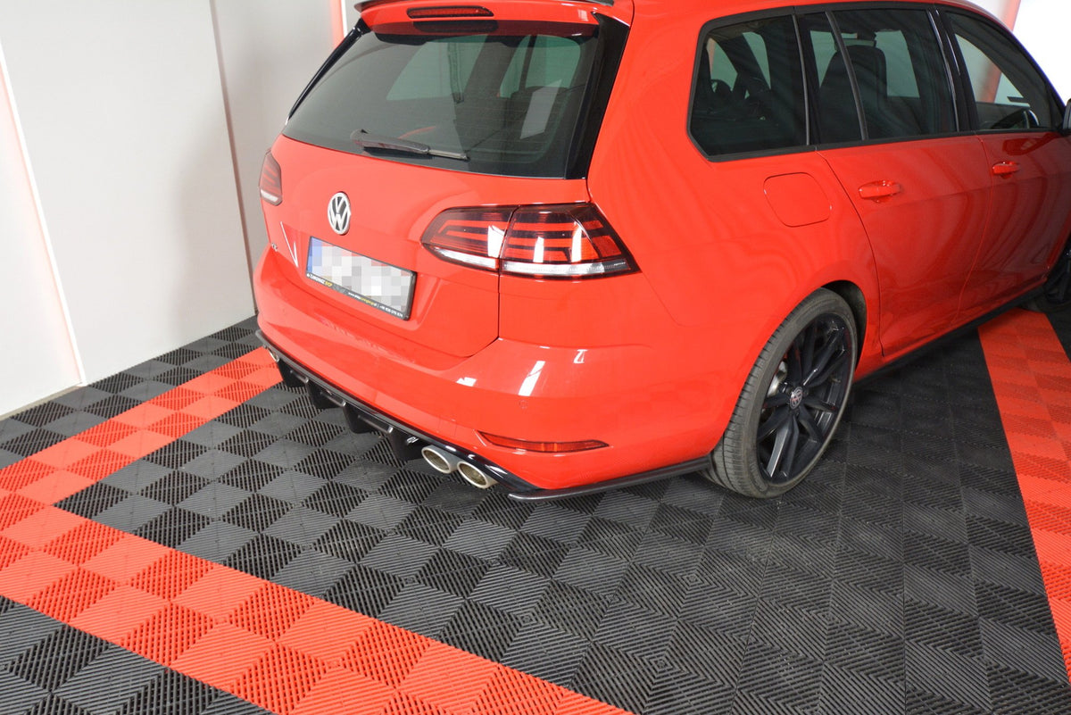 Heck Ansatz Flaps Diffusor V.1 für VW GOLF 7 R VARIANT FACELIFT  Carbon Look