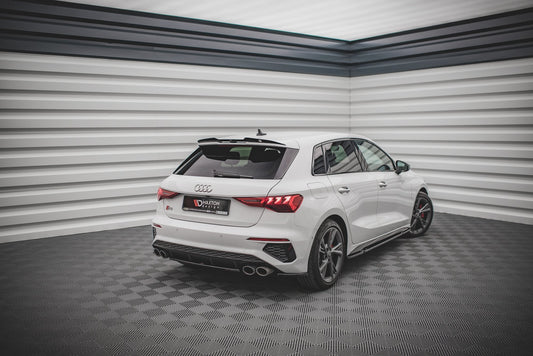 Mittlerer Diffusor Heck Ansatz für Audi S3 Sportback 8Y schwarz Hochglanz