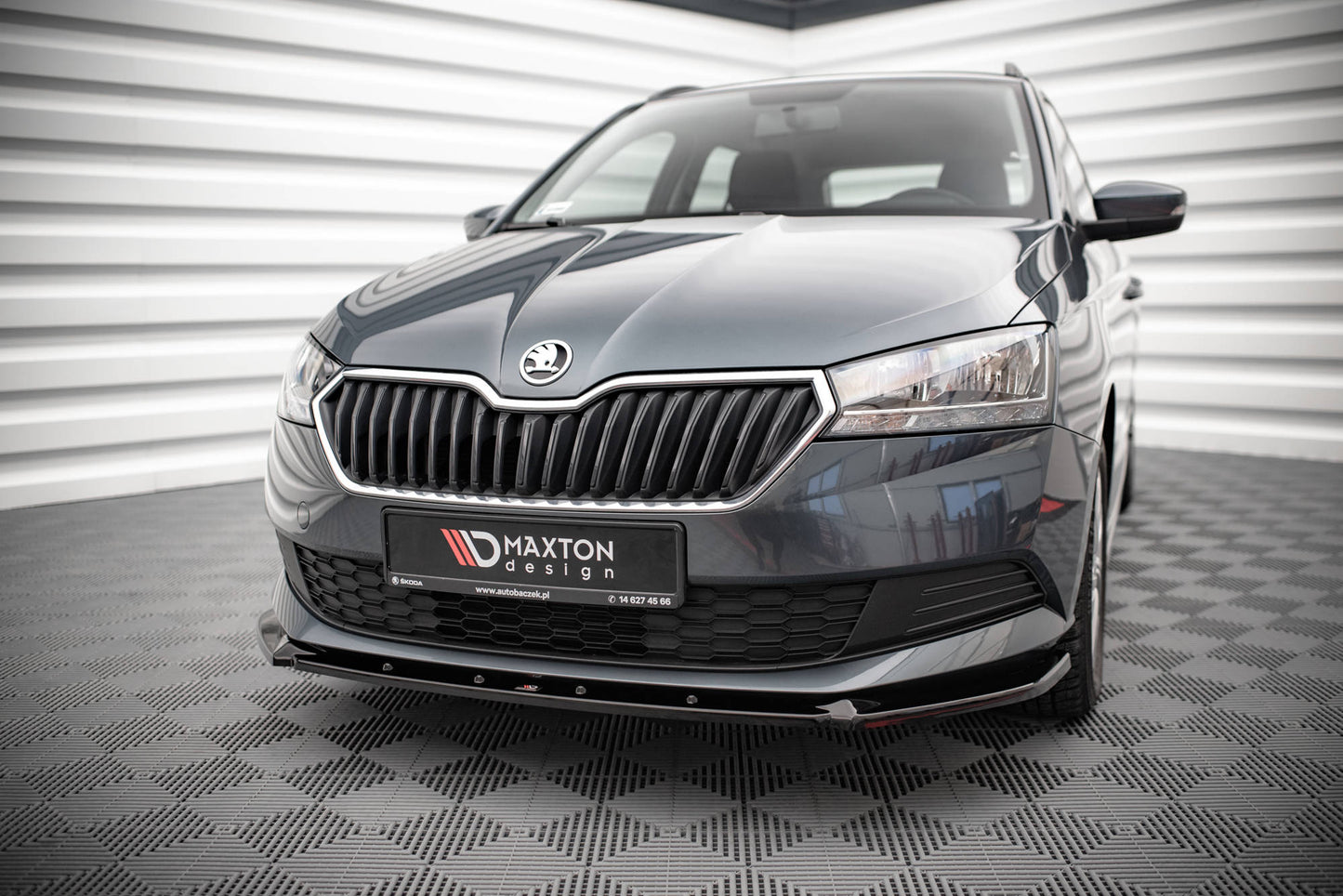 Front Ansatz für Skoda Fabia Mk3 Facelift schwarz matt