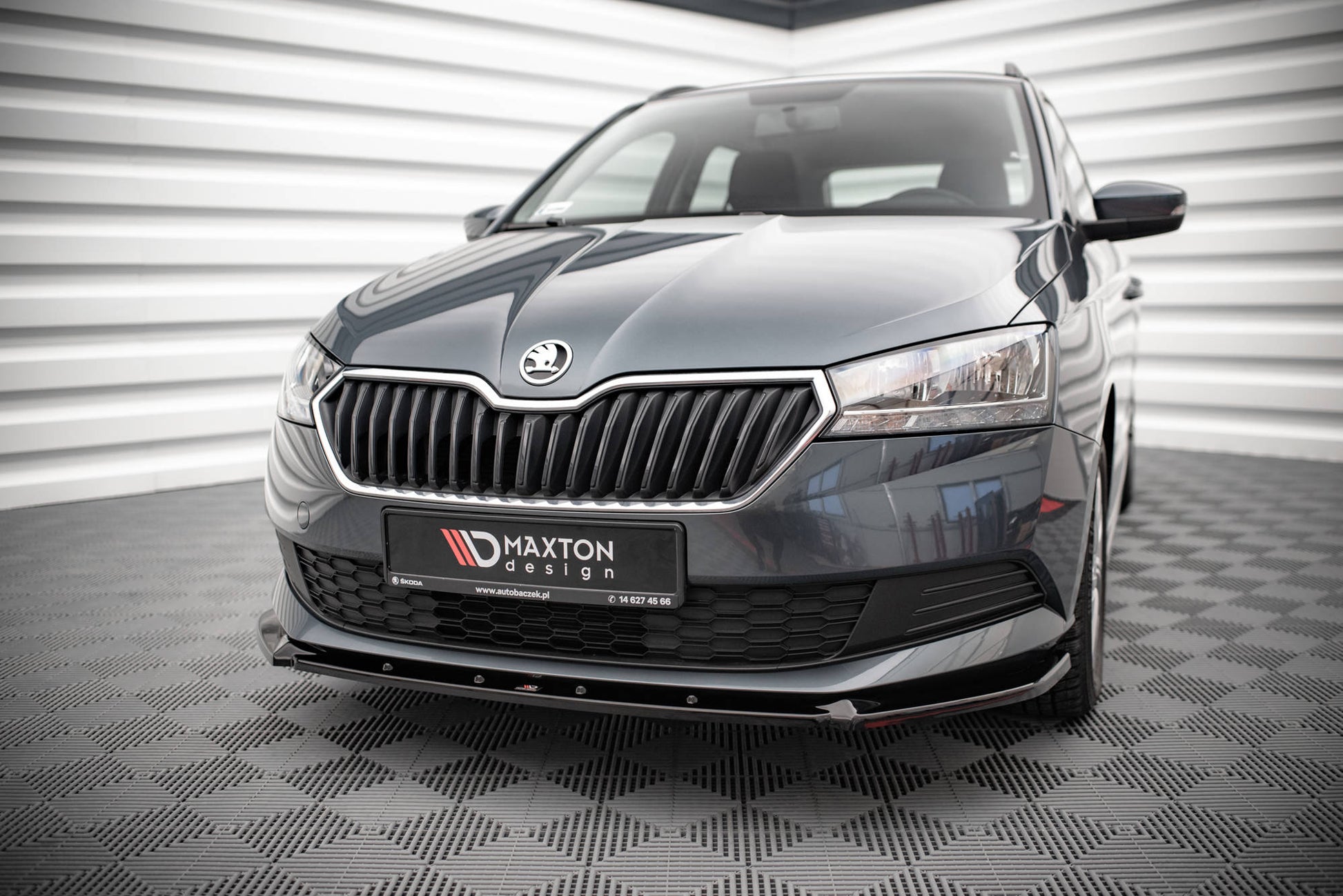 Front Ansatz für Skoda Fabia Mk3 Facelift schwarz matt