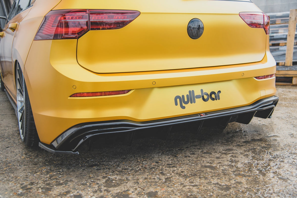 Heck Ansatz Flaps Diffusor für VW Golf 8  schwarz Hochglanz