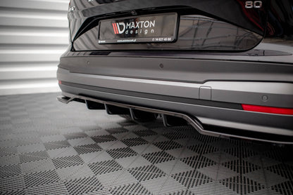 Mittlerer Diffusor Heck Ansatz DTM Look für Skoda Enyaq iV schwarz Hochglanz