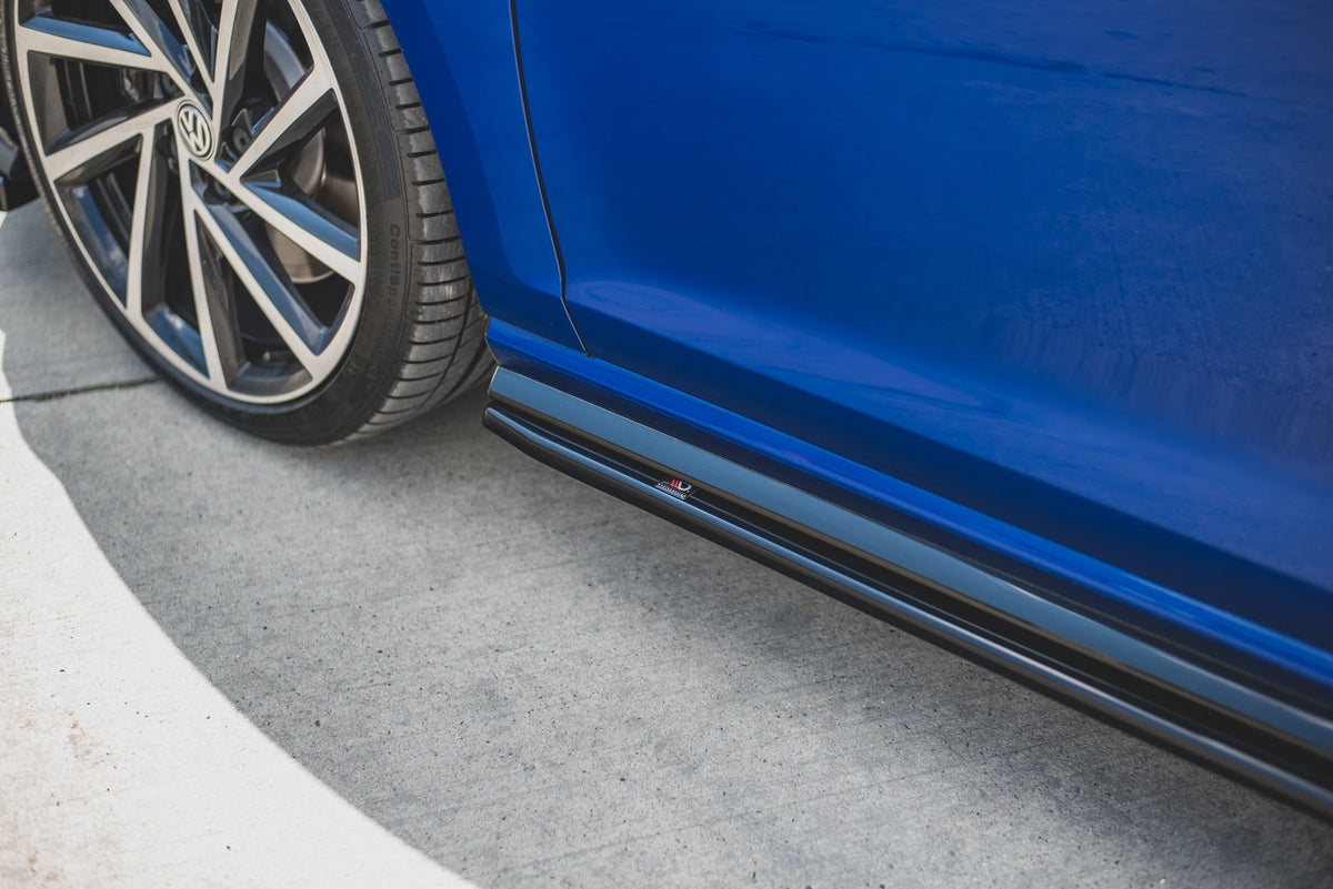 Seitenschweller Ansatz für V.4 VW Golf 7 R / R-Line Facelift schwarz Hochglanz
