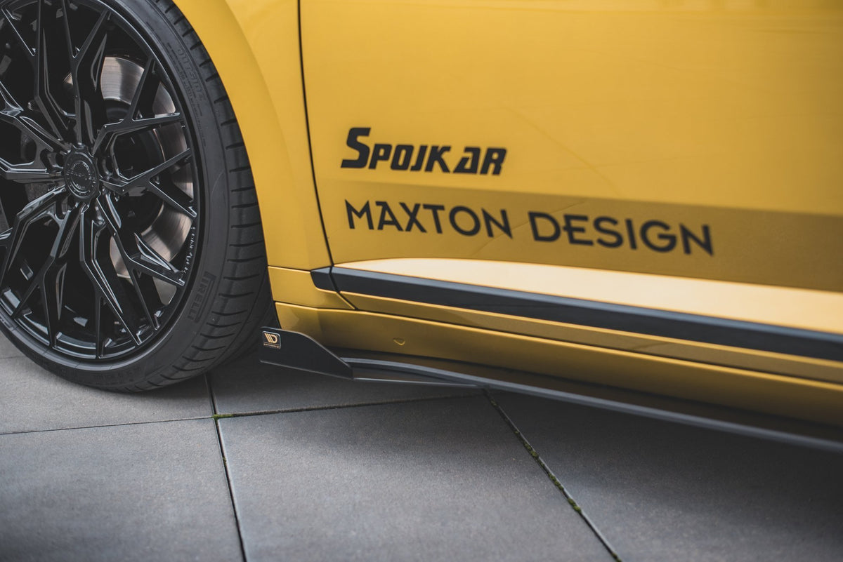 Robuste Racing Seitenschweller Ansatz für für + Flaps Volkswagen Arteon R-Line schwarz Hochglanz