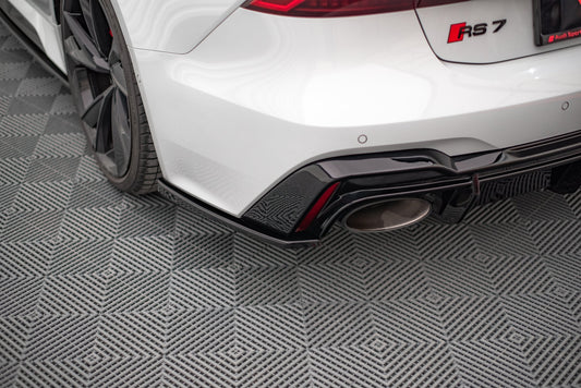 Heck Ansatz Flaps Diffusor V.2 für Audi RS6 C8 / RS7 C8 schwarz Hochglanz