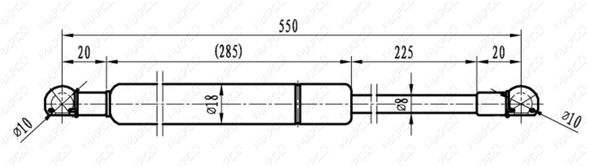 MAPCO Gasfeder, Koffer-/Laderaum 91900