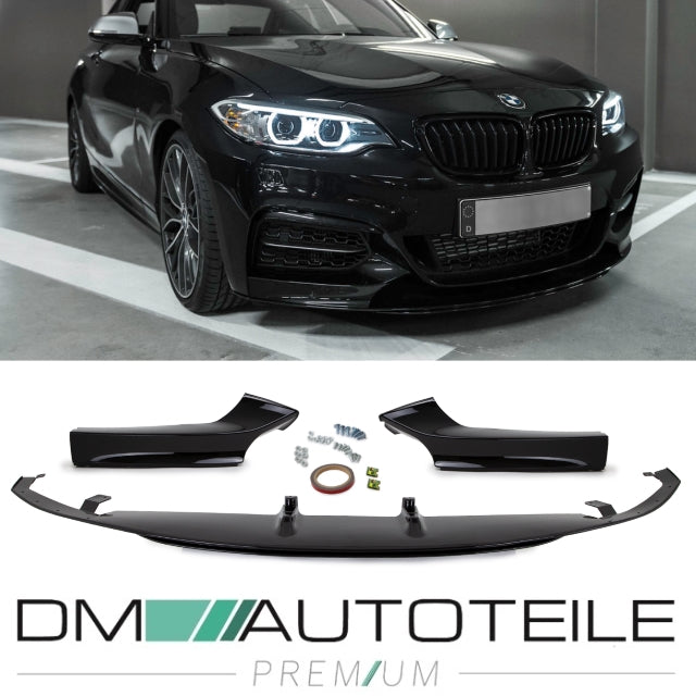 SET Sport-Performance Frontspoiler Schwarz Glanz passend für BMW F22/F23 ab Bj 2013