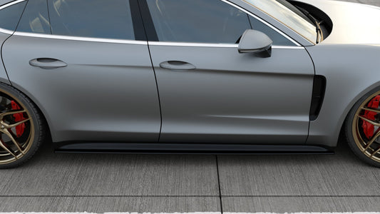 Seitenschweller Ansatz für Porsche Panamera GTS 971 schwarz matt
