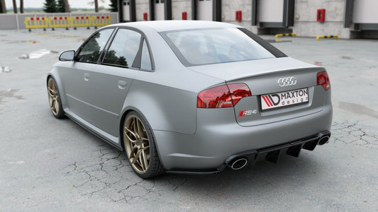 Diffusor Heck Ansatz für Audi RS4 B7 schwarz Hochglanz