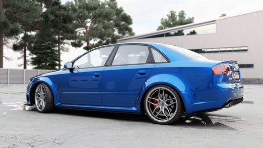 Seitenschweller Ansatz für Audi RS4 B7 schwarz matt