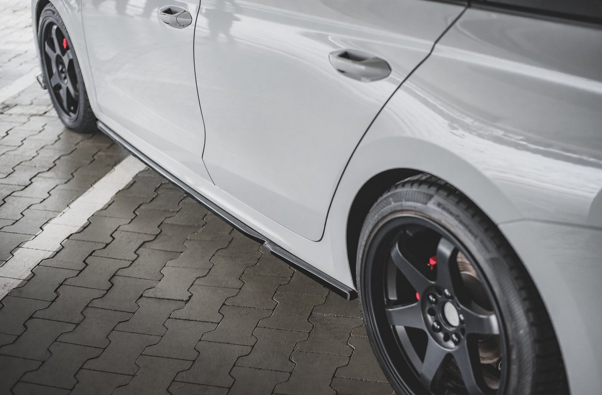Seitenschweller Ansatz für V.1 für Skoda Octavia RS Mk4 schwarz Hochglanz