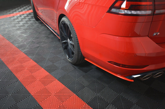 Heck Ansatz Flaps Diffusor V.2 für VW GOLF 7 R VARIANT FACELIFT  schwarz matt
