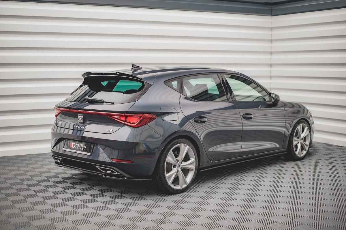 Mittlerer Diffusor Heck Ansatz für Seat Leon FR Hatchback Mk4 schwarz matt