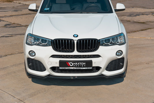 Front Ansatz für BMW X3 F25 M-Paket Facelift schwarz Hochglanz