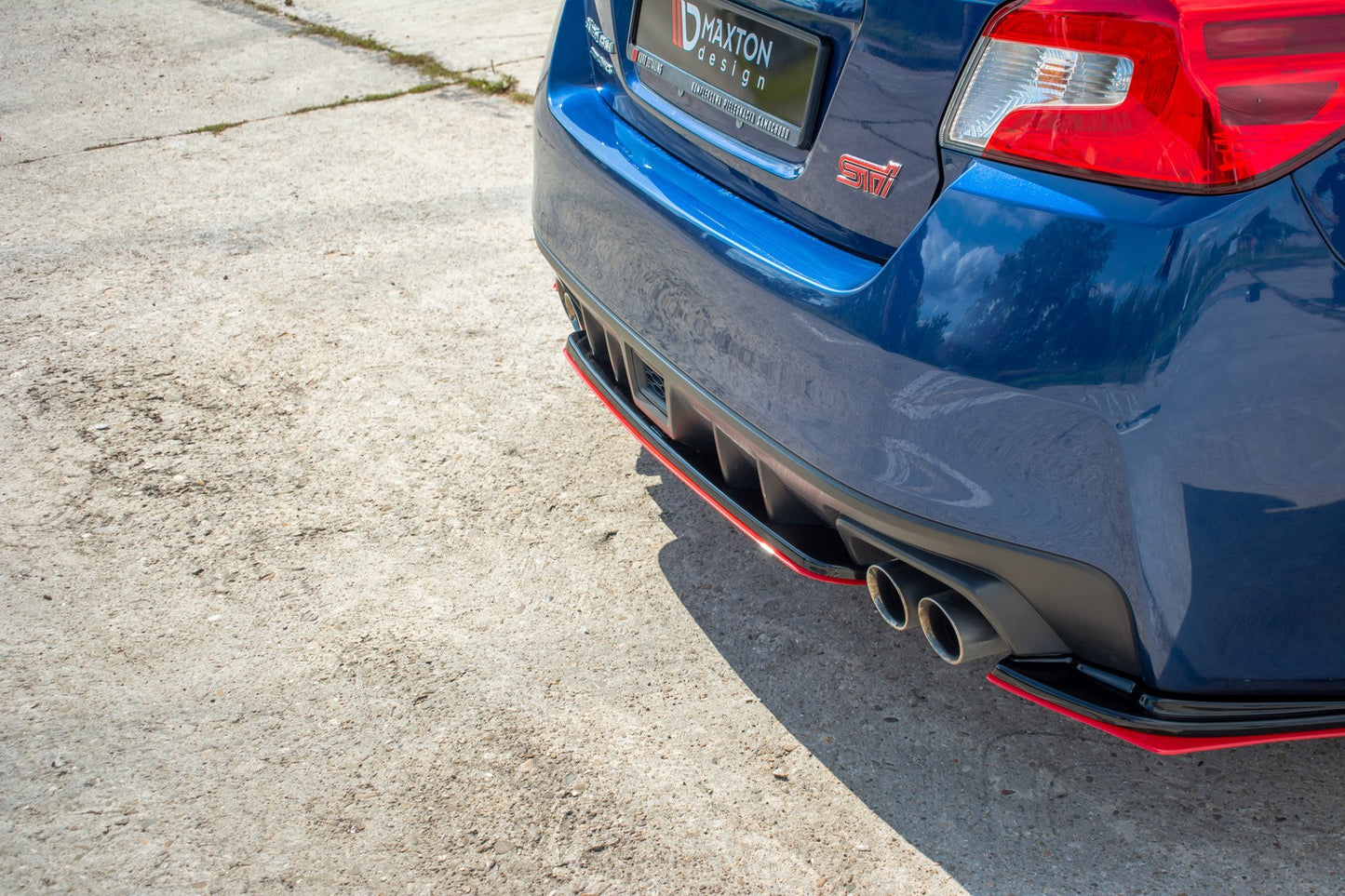 Mittlerer Diffusor Heck Ansatz V.2 für SUBARU WRX STI schwarz Hochglanz