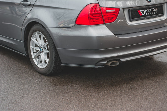 Heck Ansatz Flaps Diffusor für BMW 3er E91 Facelift Carbon Look
