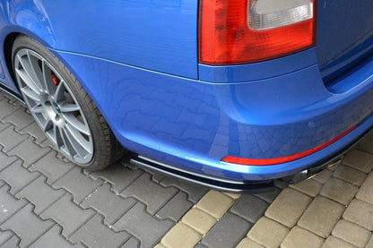 Heck Ansatz Flaps Diffusor für Skoda Octavia RS Mk2 / Mk2 FL Limousine / Combi Carbon Look
