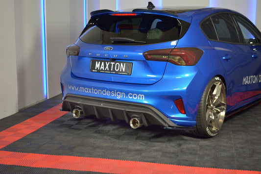 Heck Ansatz Flaps Diffusor V.2 für Ford Focus ST-Line Mk4 Carbon Look