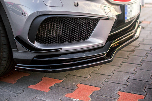 Front Ansatz für Mercedes GLA 45 AMG SUV (X156) vor Facelift schwarz Hochglanz