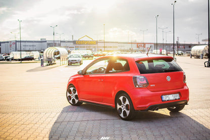 Heck Ansatz Flaps Diffusor für VOLKSWAGEN POLO MK5 GTI 6R vor Facelift schwarz matt
