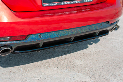 Mittlerer Diffusor Heck Ansatz für(mit einem vertikalem balken)  Peugeot 508 SW Mk2 schwarz matt