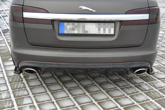 Heck Ansatz Flaps Diffusor für JAGUAR XF (X250) MK1 SPORTBRAKE S-PACK Carbon Look