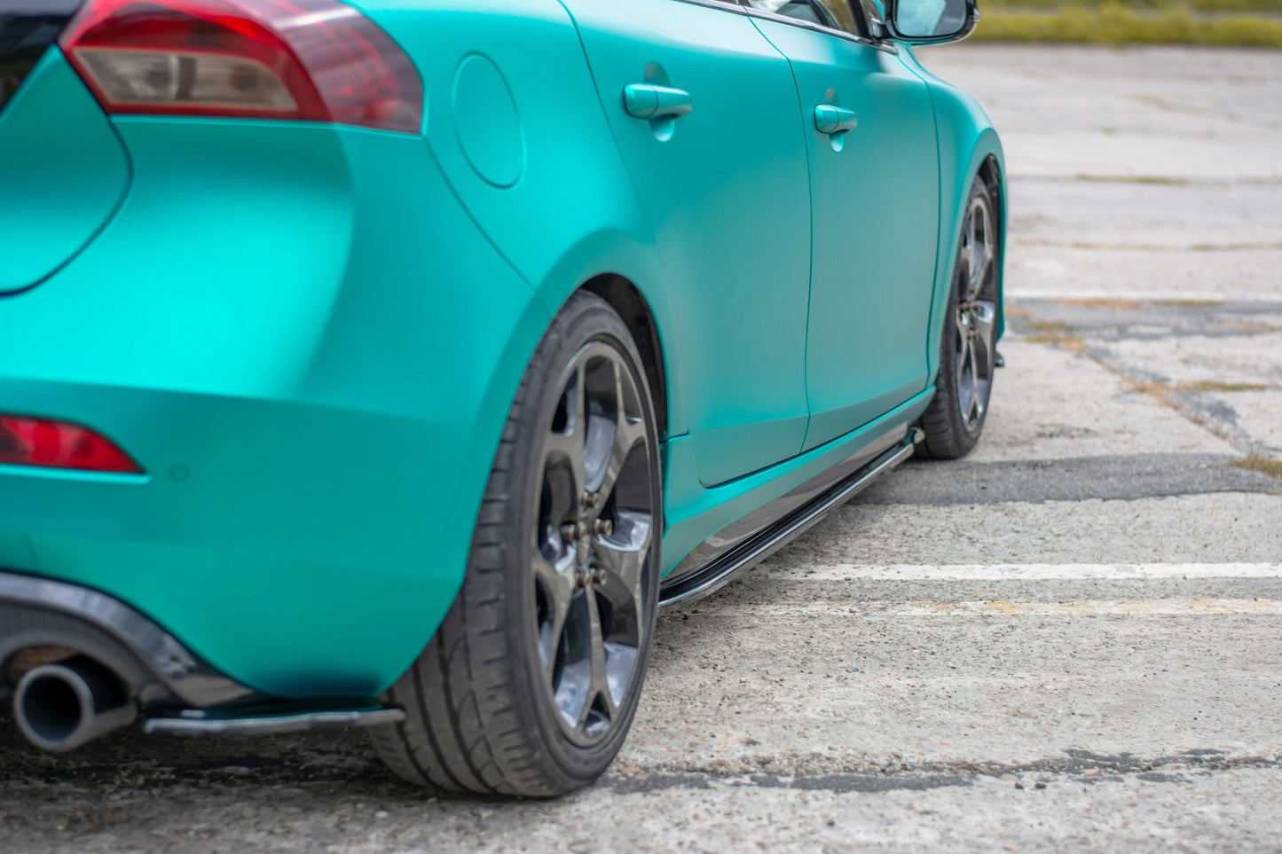 Seitenschweller Ansatz für Volvo V40 R-design Carbon Look
