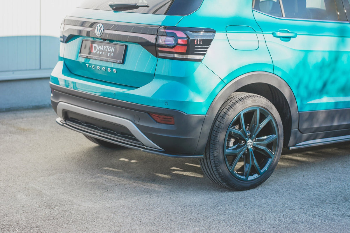 Mittlerer Diffusor Heck Ansatz für Volkswagen T-Cross Carbon Look