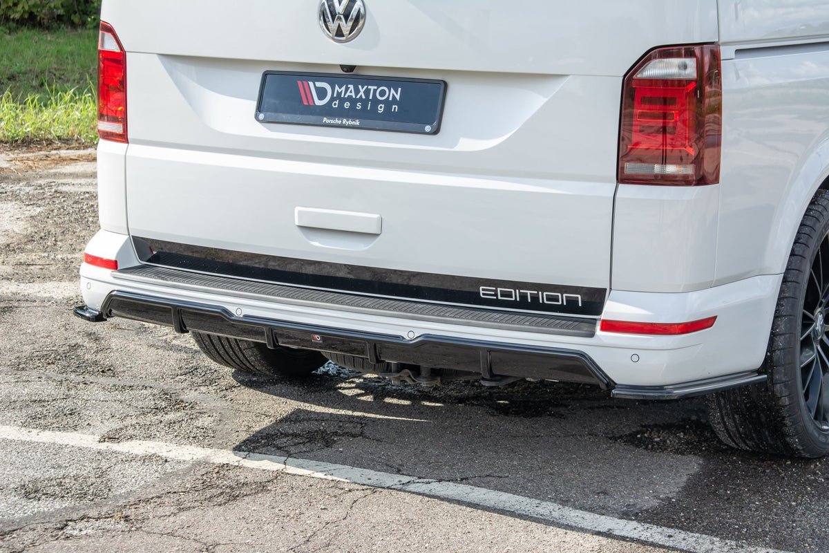 Diffusor Heck Ansatz für Volkswagen T6 schwarz Hochglanz